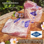 Beef blade BOLAR BLADE Australia STEER (young cattle) KILCOY frozen daging rendang sampil WHOLE CUTS +/- 2.8kg length 15" 36cm (price/kg)